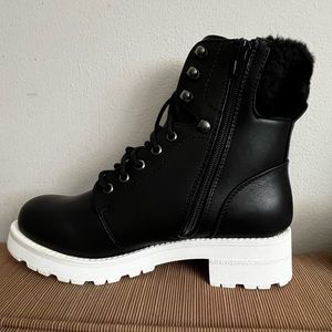 MIA Black Faux Fur Lined Combat Boots